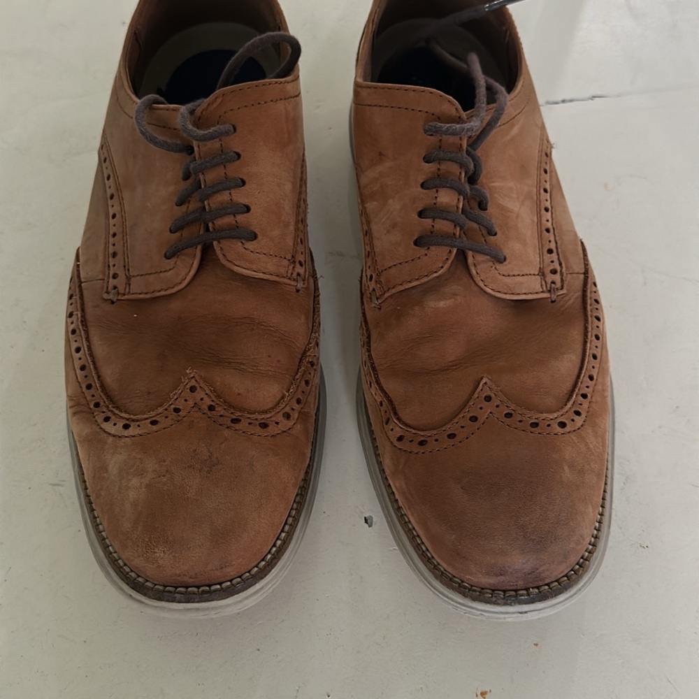 Cole Haan Brown Leather Oxfords with Brogue Detailing